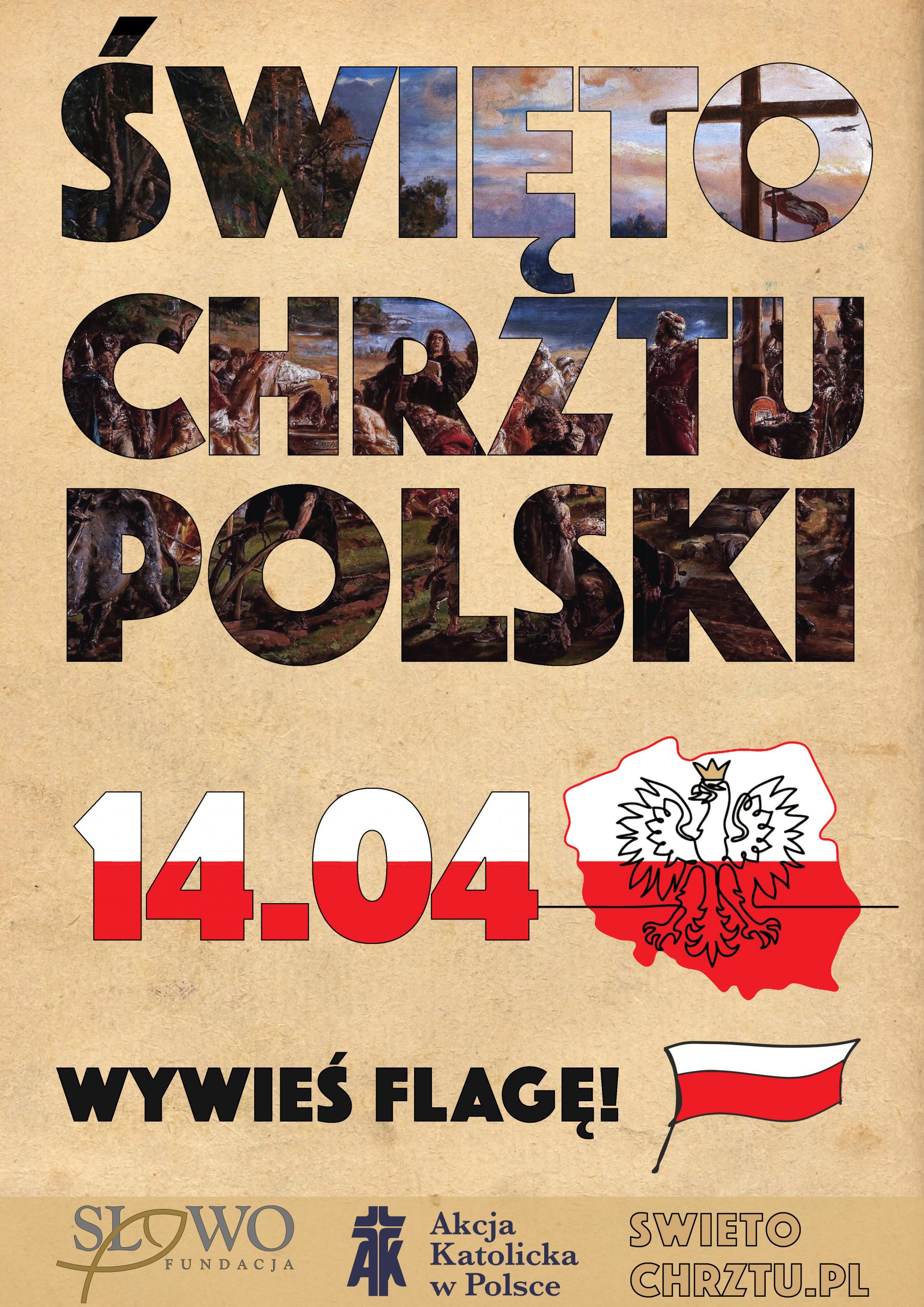 Plakat Święto Chrztu Polski 14 kwietnia