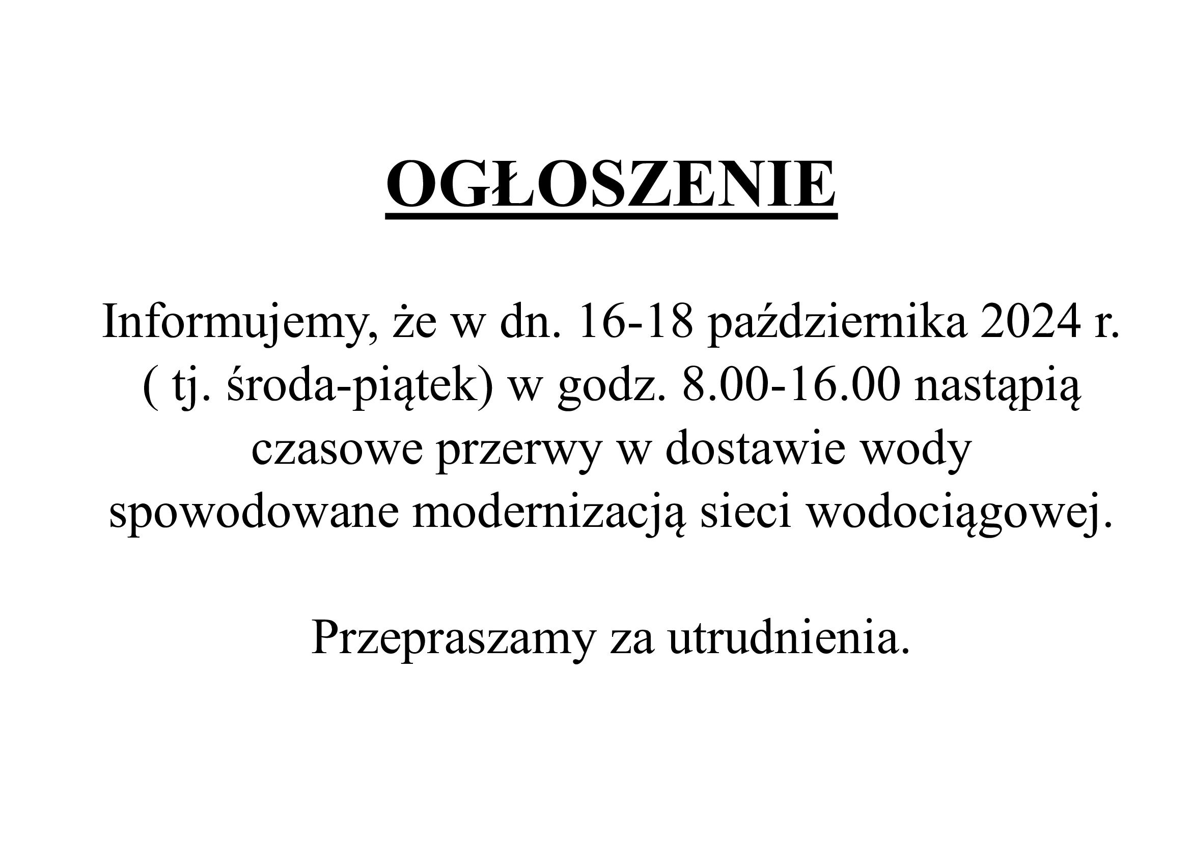 ogłoszenie