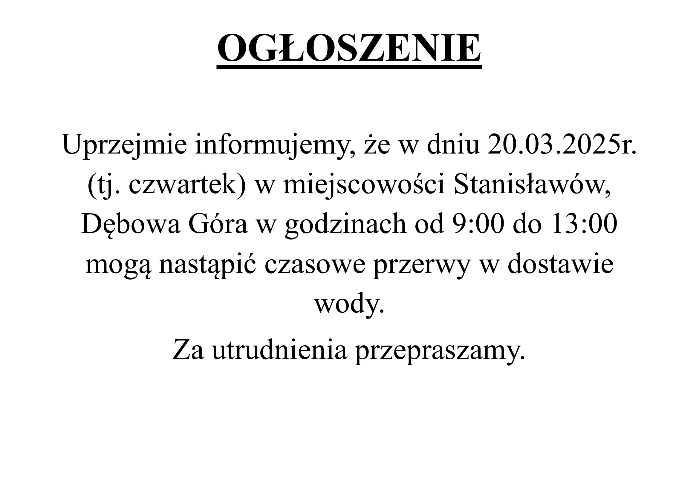 OGŁOSZENIE