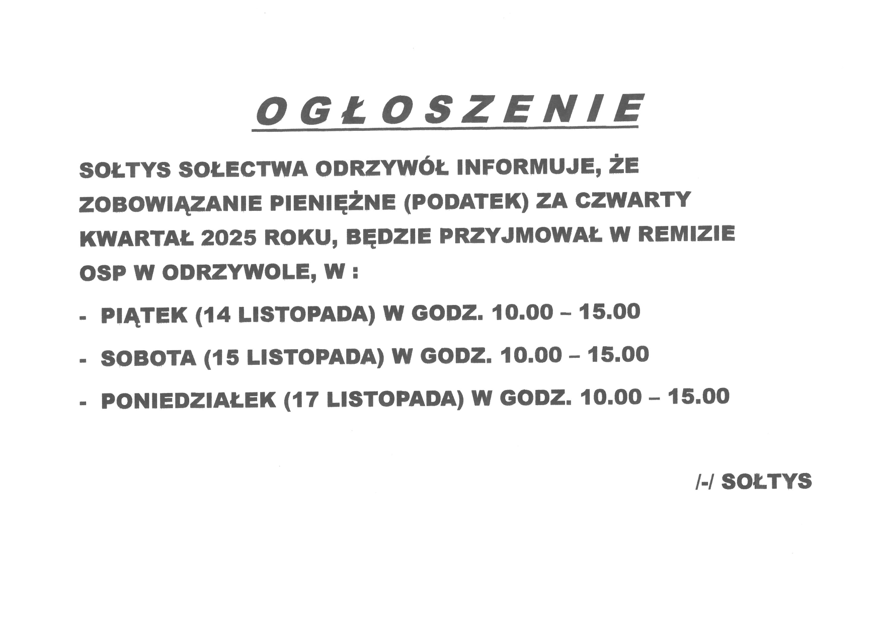 ogłoszenie