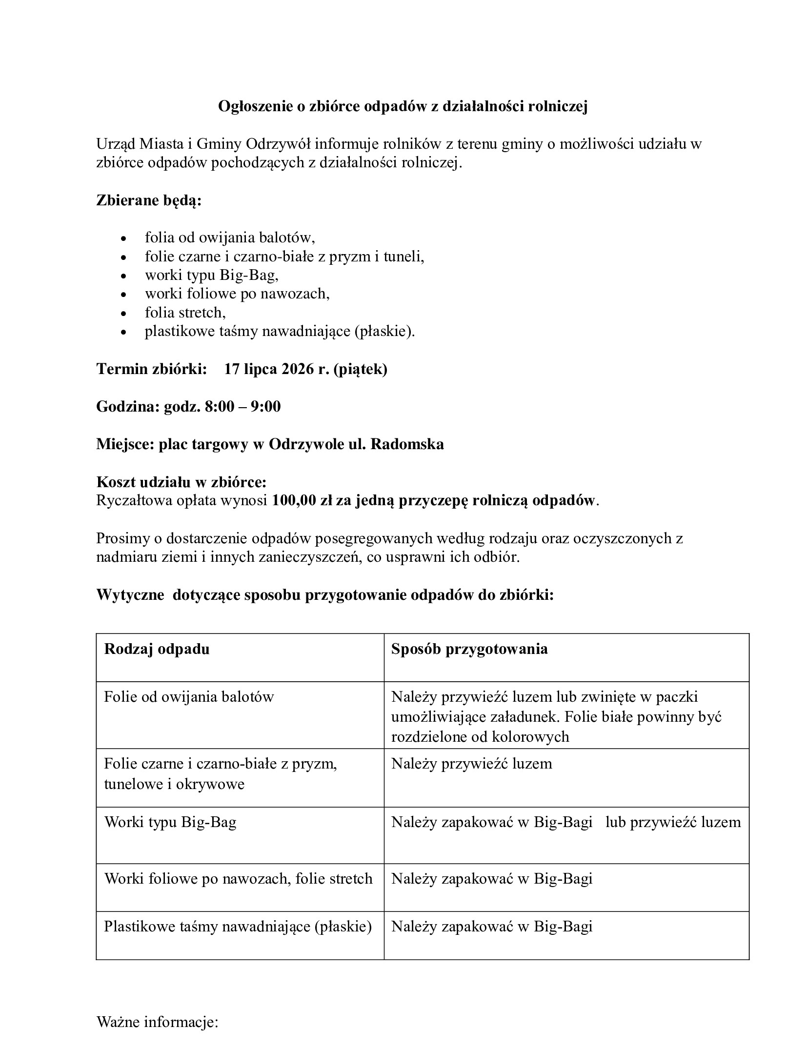 zbi&oacute;rka odpad&oacute;w