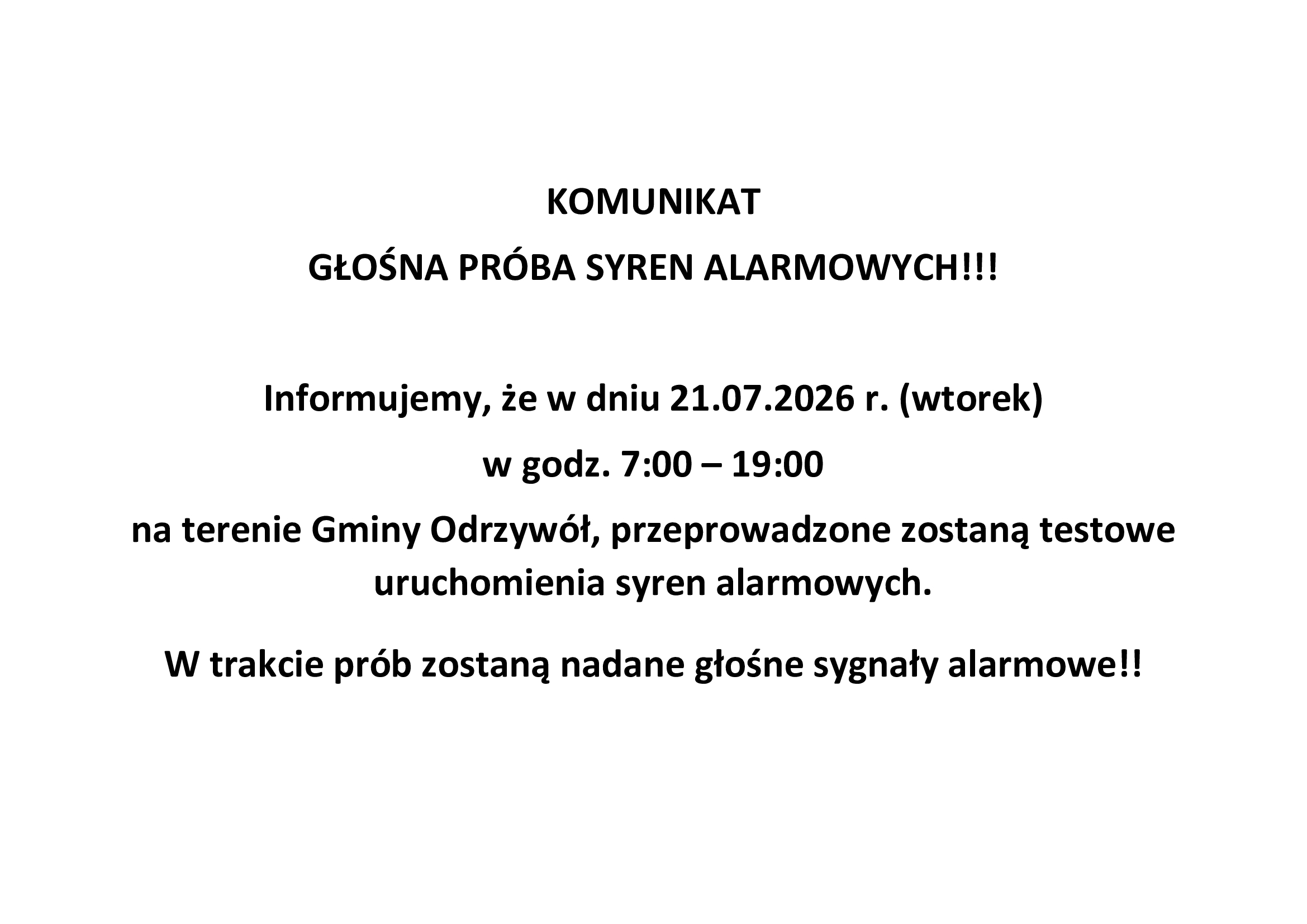 syreny alarmowe
